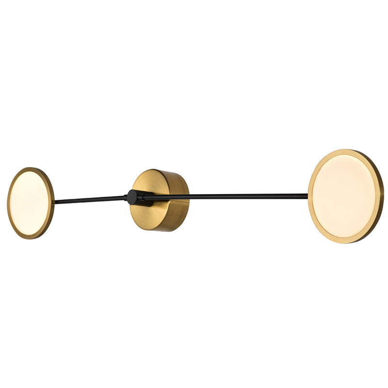 VONN Artisan Torino VAW1192AB 39" Integrated LED ETL Certified Wall Sconce, Rotating LED Circular Disks, Antique Brass