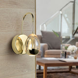 VONN Artisan Venezia VAW1201GL 5" Integrated LED ETL Certified Wall Sconce Light with Glass Shade, Gold