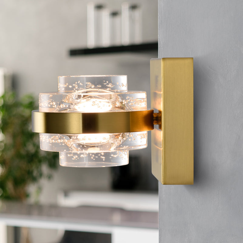 Artisan Milano VAW1331AB 6" 1-Light Integrated LED ETL Certified Wall Sconce, Antique Brass