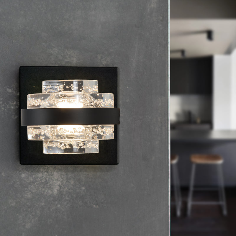 Artisan Milano VAW1331BL 6" 1-Light Integrated LED ETL Certified Wall Sconce Lighting, Black