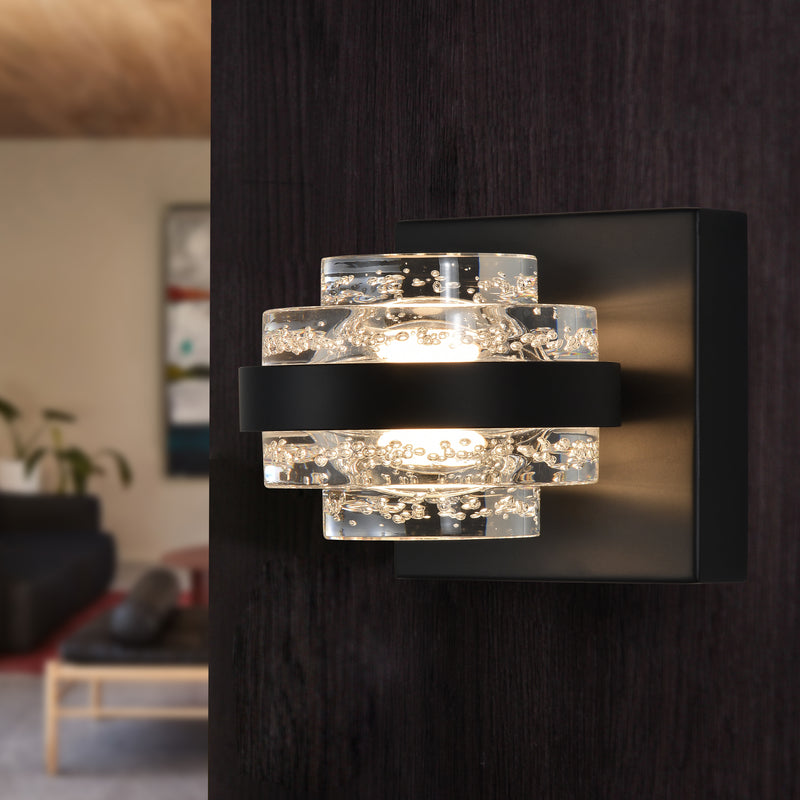 Artisan Milano VAW1331BL 6" 1-Light Integrated LED ETL Certified Wall Sconce Lighting, Black