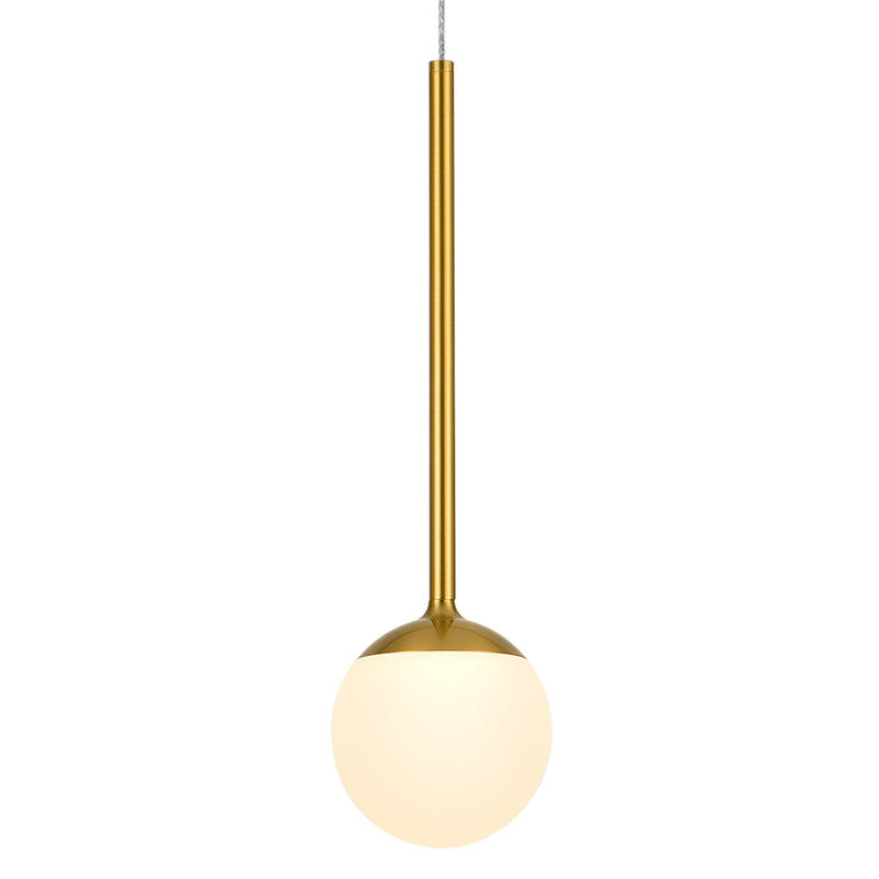 VONN Capri VCP2101AB 5" 1-Light Integrated LED ETL Certified Height Adjustable Pendant, with Glass Shade, Black