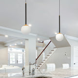 Capri VCP2101BL 5" 1-Light Integrated LED ETL Certified Height Adjustable Pendant, with Glass Shade
