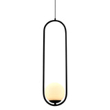 VONN Capri VCP2105BL 7" Integrated LED ETL Certified Height Adjustable Pendant with Glass Shade in Black