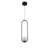 VONN Capri VCP2105BL 7" Integrated LED ETL Certified Height Adjustable Pendant with Glass Shade in Black