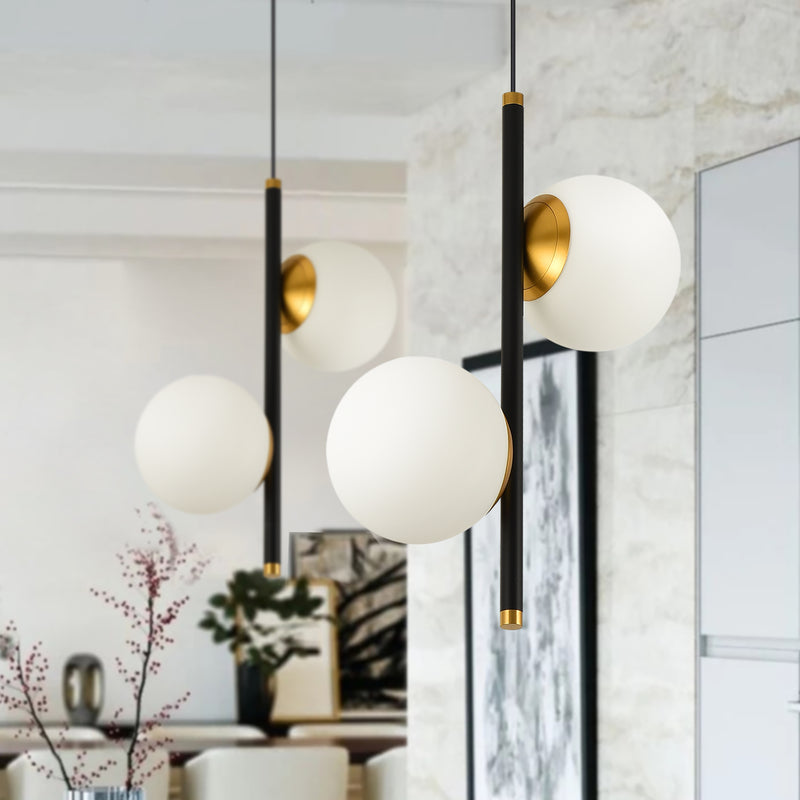 VONN Capri VCP2202BL 100-277V 11" 2-Light Integrated LED ETL Certified Height Adjustable Black Pendant, Black
