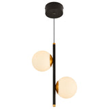 VONN Capri VCP2202BL 100-277V 11" 2-Light Integrated LED ETL Certified Height Adjustable Black Pendant, Black