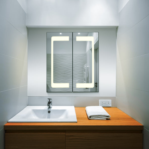 VONN VCS2A3H01302 Integrated LED Medicine Cabinet 24"W x 28"H x 4.75"D or 30"W x 28"H x 4.75"D