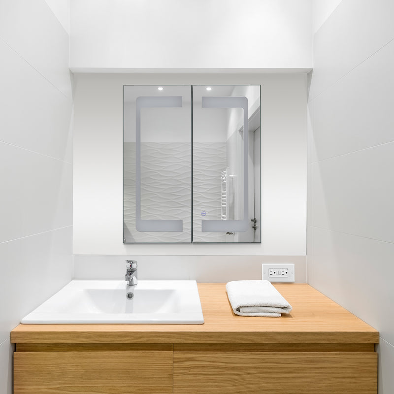 VONN VCS2A3H01302 Integrated LED Medicine Cabinet 24"W x 28"H x 4.75"D or 30"W x 28"H x 4.75"D