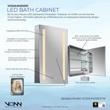 VONN VCS2A3H03201 Integrated LED Medicine Cabinet 19.5"W x 28"H x 4.75"D