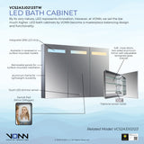 VONN VCS2A3J02123 Integrated LED Medicine Cabinet 48"W x 28"H x 4.75"D