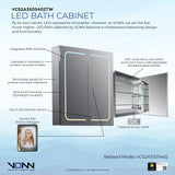 VONN VCS2A3S05402TW Tunable White Medicine Cabinet 24"W x 28"H x 4.75"D or 30"W x 28"H x 4.75"D