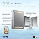 VONN VCS2A3S79201 Integrated LED Medicine Cabinet 19.5"W x 28"H x 4.75"D