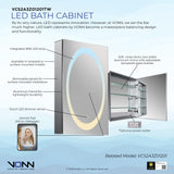 VONN VCS2A3Z01201 Integrated LED Medicine Cabinet 19.5"W x 28"H x 4.75"D