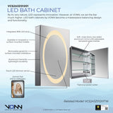 VONN VCS2A3Z01201 Integrated LED Medicine Cabinet 19.5"W x 28"H x 4.75"D