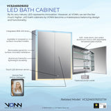VONN VCS2A6S08202TW Tunable White Medicine Cabinet 24"W x 28"H x 5.3"D or 30"W x 28"H x 5.3"D