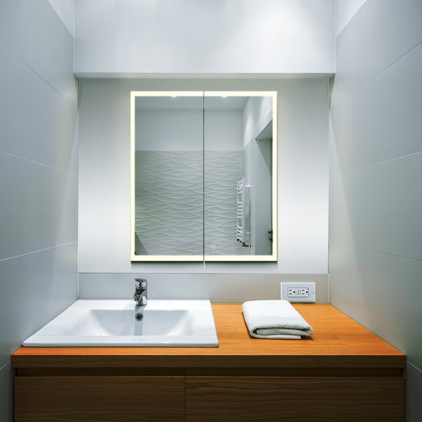 VONN VCS2A6S08202 Integrated LED Medicine Cabinet 24"W x 28"H x 5.3"D or 30"W x 28"H x 5.3"D