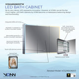 VONN VCS2A6S08203 Integrated LED Medicine Cabinet 48"W x 28"H x 5"D