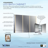 VONN VCS2A6S09203 Integrated LED Medicine Cabinet 48"W x 28"H x 5"D