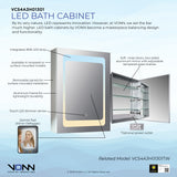 VONN VCS4A3H01301 Integrated LED Medicine Cabinet 19.5"W x 28"H x 5.3"D