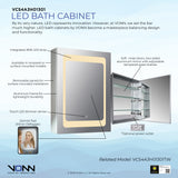 VONN VCS4A3H01301 Integrated LED Medicine Cabinet 19.5"W x 28"H x 5.3"D