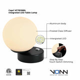 Capri VCT6126BL 6" Height Integrated LED ETL Certified Table Lamp with Touch Sensor Dimming in Black