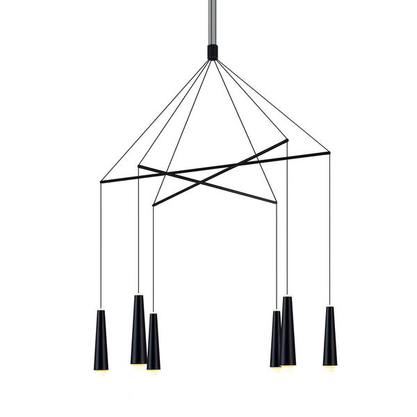 Expression VEC39160BL 25" Black Chandelier Adjustable Light Fixture