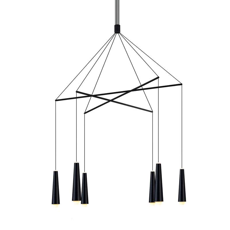 Expression VEC39160BL 25" Black Chandelier Adjustable Light Fixture