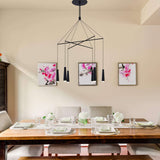 Expression VEC39160BL 25" Black Chandelier Adjustable Light Fixture