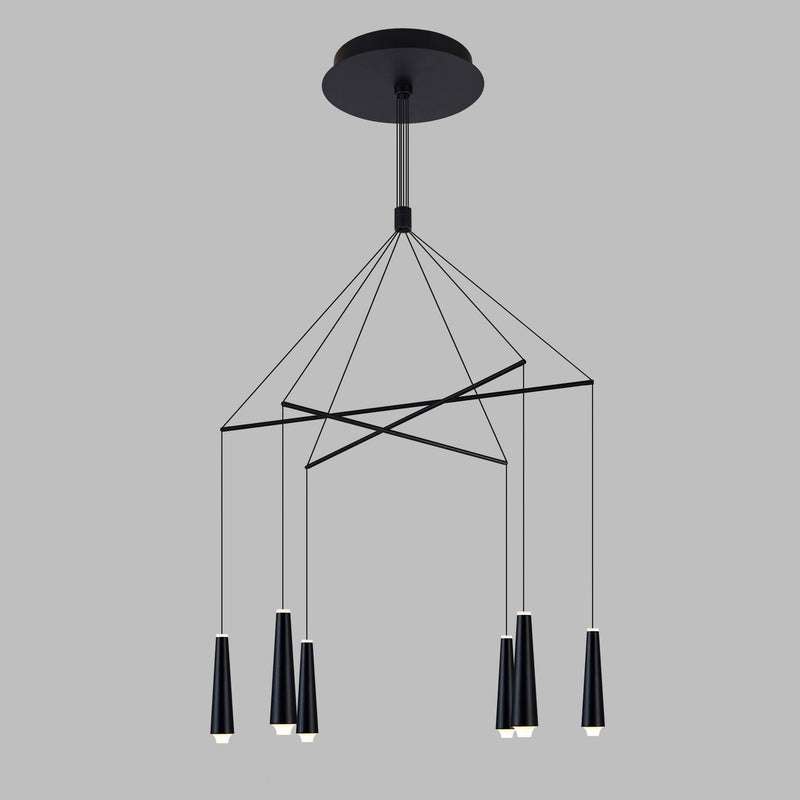 Expression VEC39160BL 25" Black Chandelier Adjustable Light Fixture