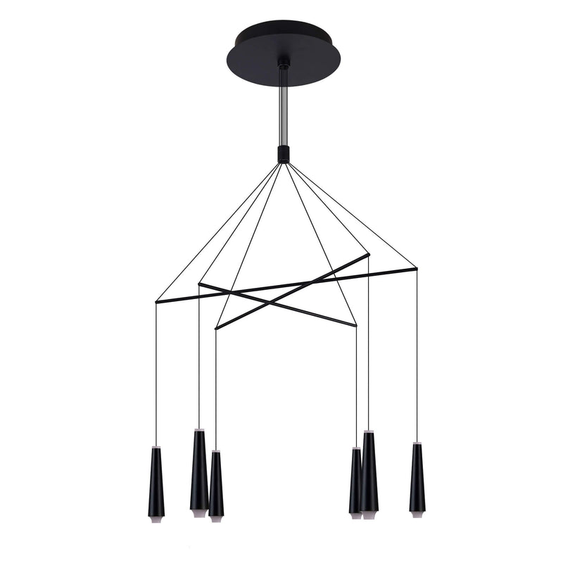 Expression VEC39160BL 25" Black Chandelier Adjustable Light Fixture