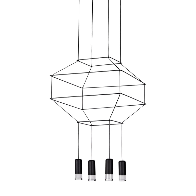 VONN Expression VEP28004BL 18" 4-Light ETL Certified Integrated LED Height Adjustable Pendant in Black