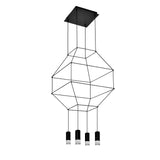 VONN Expression VEP28004BL 18" 4-Light ETL Certified Integrated LED Height Adjustable Pendant in Black