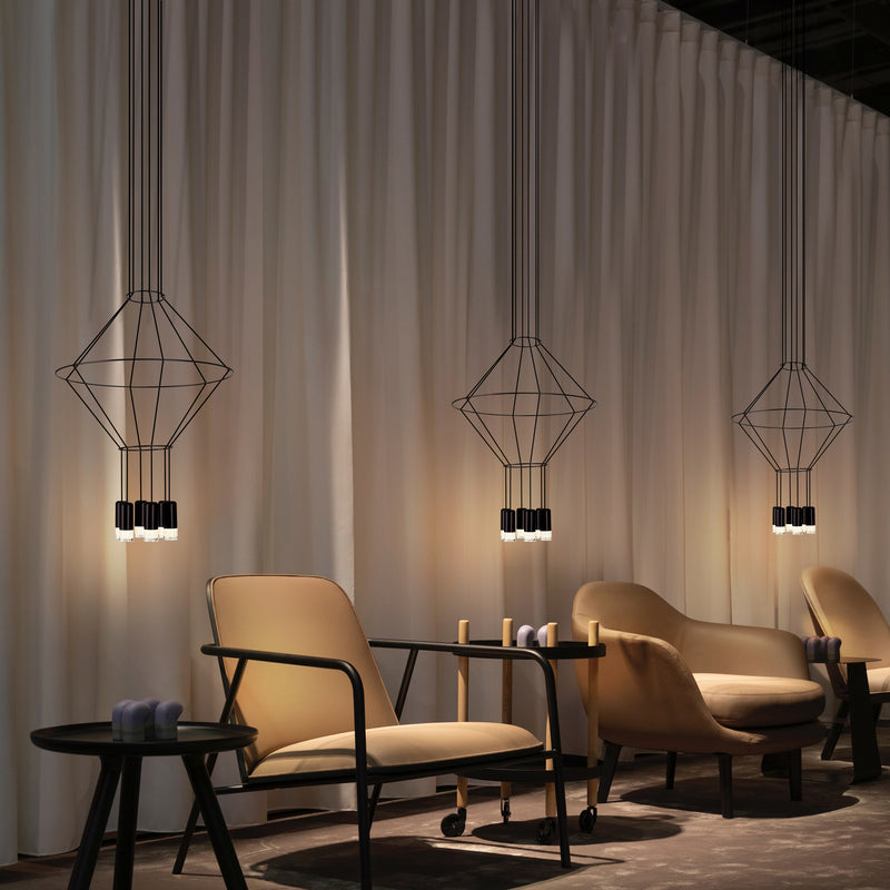 Expression VEP28206BL 24" 6-Light ETL Certified Integrated LED Height Adjustable Pendant in Black