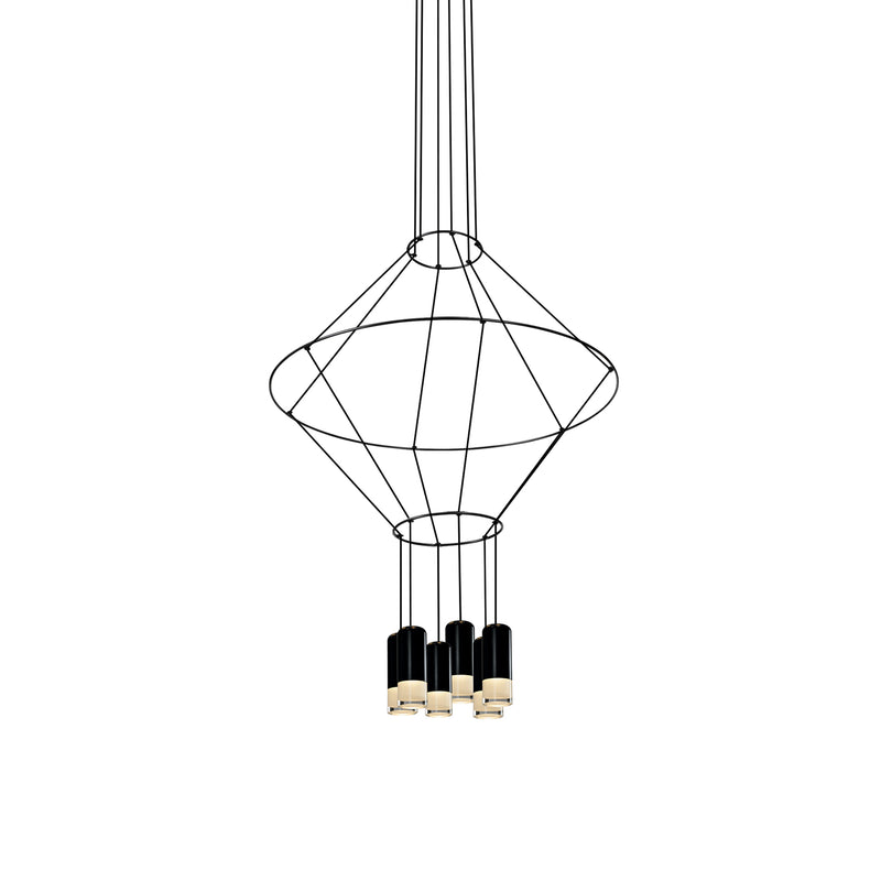 Expression VEP28206BL 24" 6-Light ETL Certified Integrated LED Height Adjustable Pendant in Black