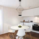 Expression VEP28206BL 24" 6-Light ETL Certified Integrated LED Height Adjustable Pendant in Black