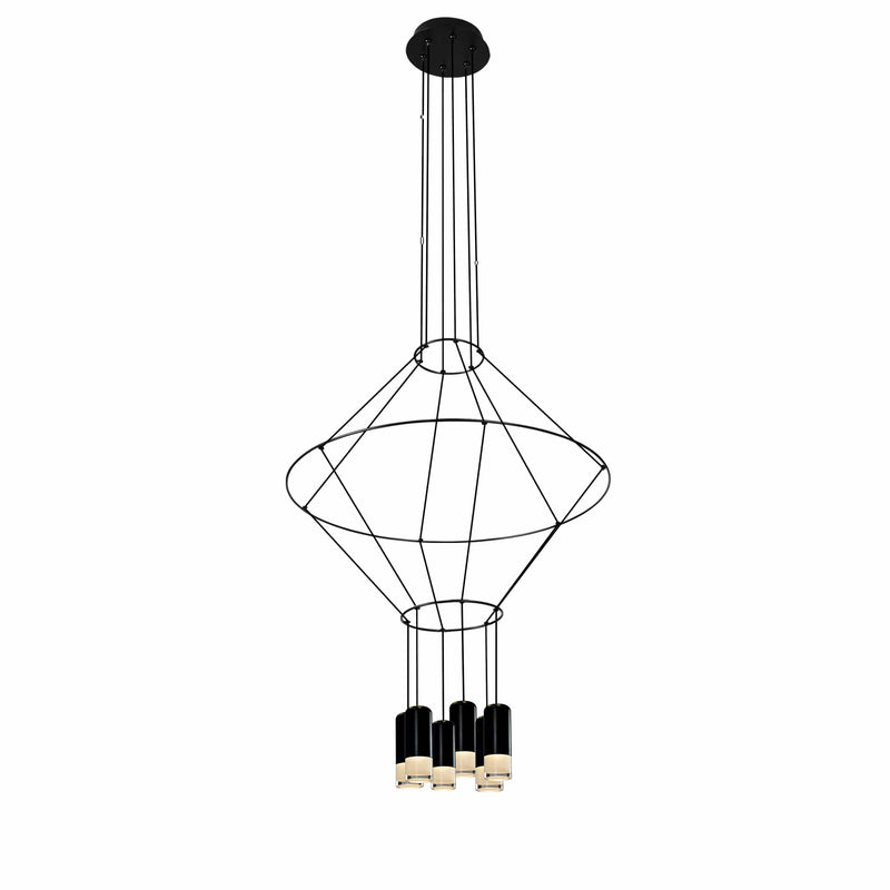 Expression VEP28206BL 24" 6-Light ETL Certified Integrated LED Height Adjustable Pendant in Black