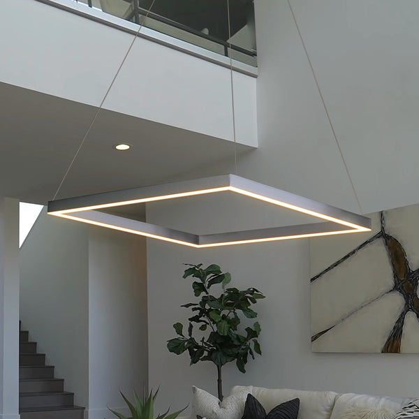 Atria VMC31620AL 20" Integrated LED ETL Certified Pendant, Height Adjustable Chandelier in Silver