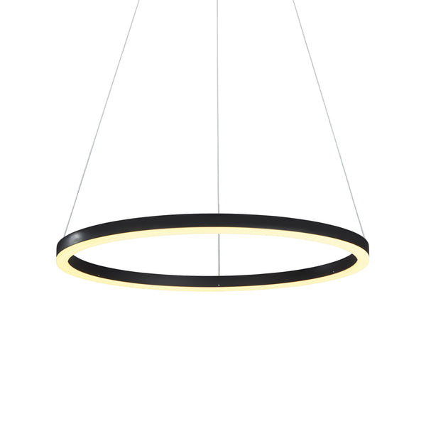 VONN Tania VMC31640BL 24" Integrated LED ETL Certified Pendant Height Adjustable Ring Chandelier in Black