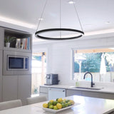Tania VMC31640BL 24" Integrated LED ETL Certified Pendant Height Adjustable Chandelier in Black