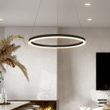 Tania VMC31640BL 24" Integrated LED ETL Certified Pendant Height Adjustable Chandelier in Black