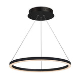 VONN Tania VMC31640BL 24" Integrated LED ETL Certified Pendant Height Adjustable Ring Chandelier in Black