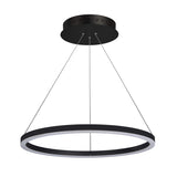 VONN Tania VMC31640BL 24" Integrated LED ETL Certified Pendant Height Adjustable Ring Chandelier in Black