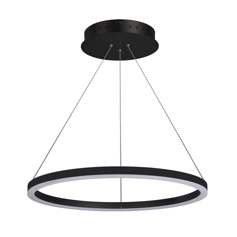 Tania VMC31640BL 24" Integrated LED ETL Certified Pendant Height Adjustable Chandelier in Black