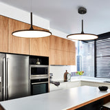 VONN Salm VMC31820BL 24" Integrated LED ETL Certified Pendant, Height Adjustable Disc Chandelier in Black
