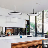 VONN Salm VMC31820BL 24" Integrated LED ETL Certified Pendant, Height Adjustable Disc Chandelier in Black