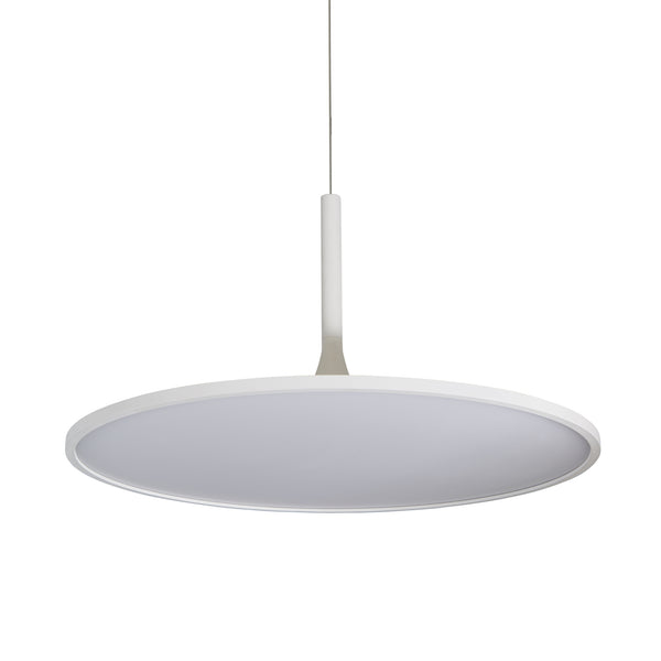 Salm VMC31820SW 24" Integrated LED ETL Certified Pendant, Height Adjustable Disc Chandelier in White