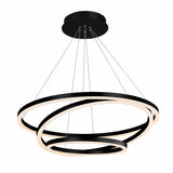 VONN Tania Trio VMC32500BL 32" Integrated LED ETL Certified Ring Chandelier Height Adjustable Black Pendant