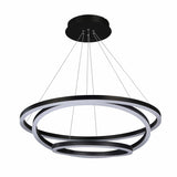 VONN Tania Trio VMC32500BL 32" Integrated LED ETL Certified Ring Chandelier Height Adjustable Black Pendant