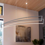 VONN Sirius VMC33440AL 46" ETL Certified Integrated LED Pendant, Height Adjustable Chandelier in Silver